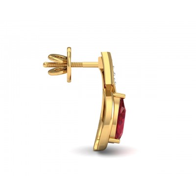 Wila Ruby & diamond earrings in 14k gold